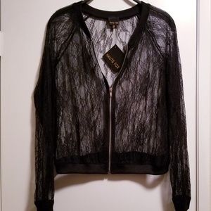 NEW Haute Fox Lace Bomber Jacket